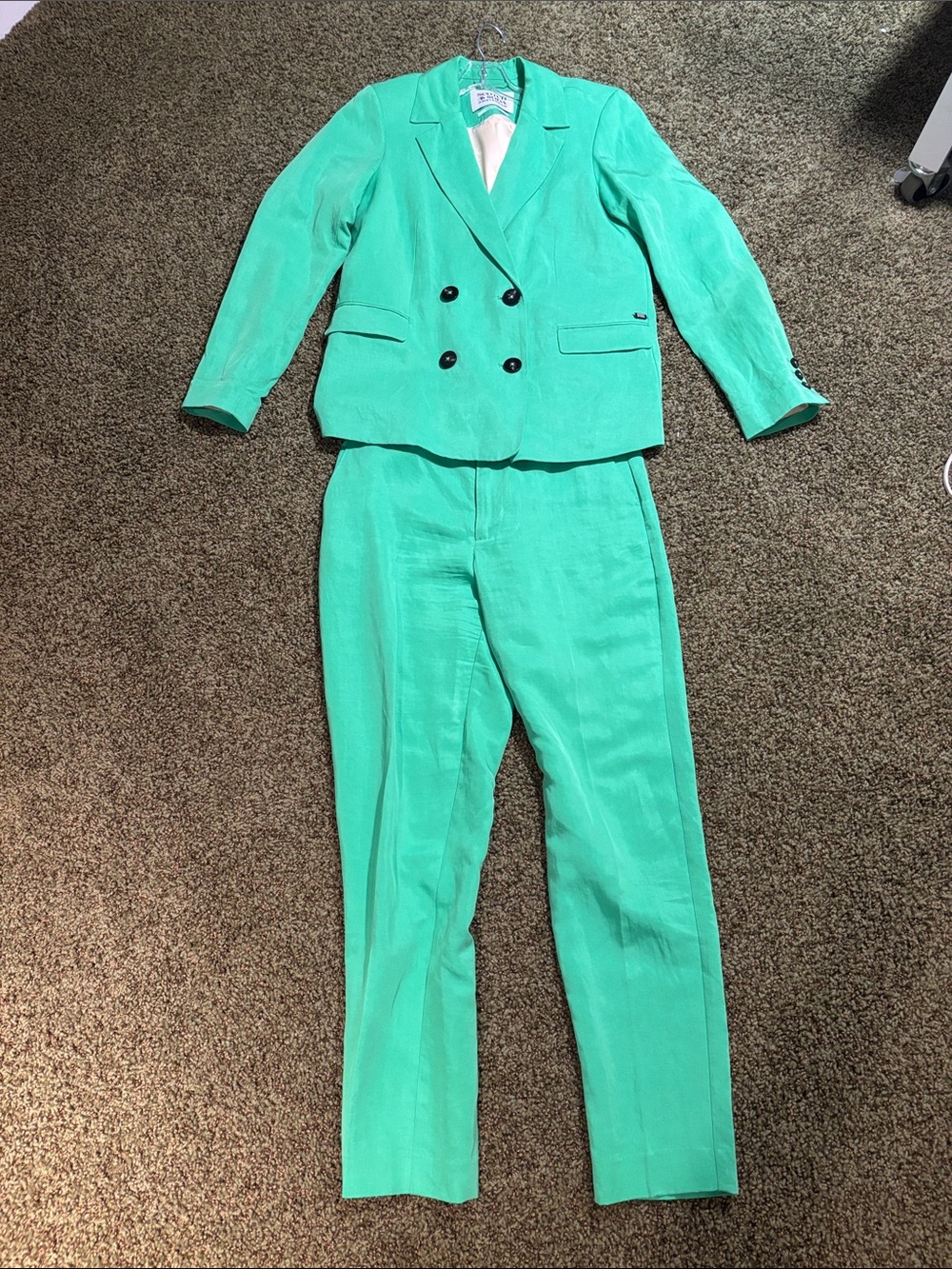 Scotch & Soda Bright Kelly Green Double-Breasted Pantsuit